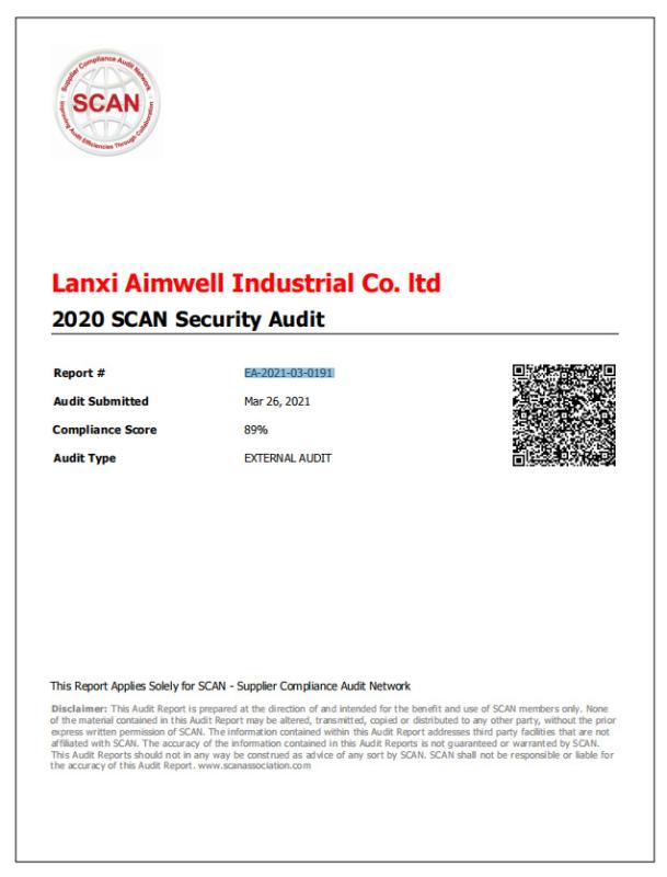 SCAN - Lanxi Aiwang Industrial Co., Ltd.