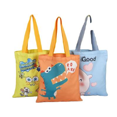 China Wholesale Black Canvas Bags Custom Printing Small Handle Promotional 100% Cotton Canvas Tote Bag Eco-Friendly for sale