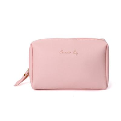 China Factory Wholesale Custom Leather Bag Promising Makeup Case Travel Cosmetic Bag Waterproof Eco-friendly PU Leather Women's Cosmetic Bag for sale