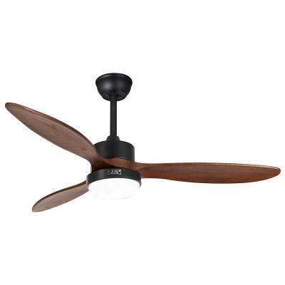 China 52 Inch Dc Motor Solid Wood Ceiling Fan With Lighting And Circuitry Design à venda