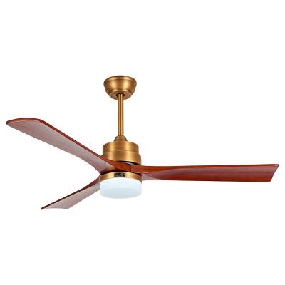 China Fengyun 220 110v dc motor decorative modern solid wood blades remote control led ceiling fans with light à venda