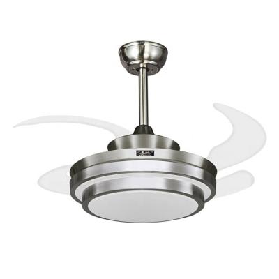 中国 36 42 Inch Retractable Ceiling Fan Modern Decorative Chandelier Led Lighting Fans 販売のため