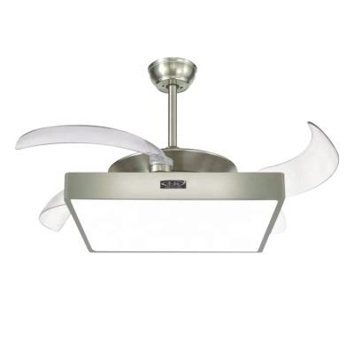 Китай Smart Use Retractable Ceiling Fan Modern Square Chandelier Remote Control продается