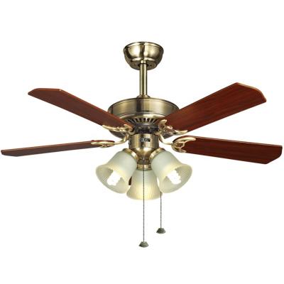 중국 Hot Sale Chandelier Fancy 42 Inch Fan With Wooden Leaf Silent Motor Led Metal Ceiling Fan With Light Oem 판매용