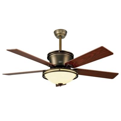 Cina 52 Inch Wooden Blades Remote Control Led Metal Ceiling Fans With Light in vendita