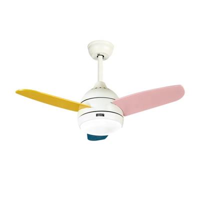 China Modern Kid Room Remote Control Ceiling Fan Smart Energy Saving Decorative With Light for sale