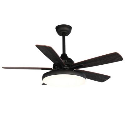 China Wooden Remote Control Ceiling Fan 5 Blades 42 Inch Modern Forward And Reverse With Lights for sale