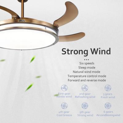 Китай 36inch 42inch 56inch Retractable Ceiling Fan PC Blades Remote Control With Light For Bedroom продается