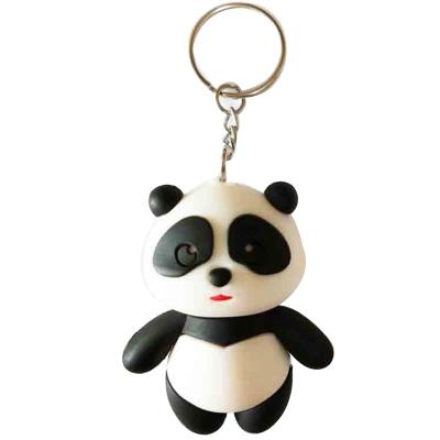 China Cartoon Toy Low Price New Products Blank Teddy Bear Key Chain Wedding Cartoon Panda Custom PVC 3d Soft Rubber Key Chain for sale