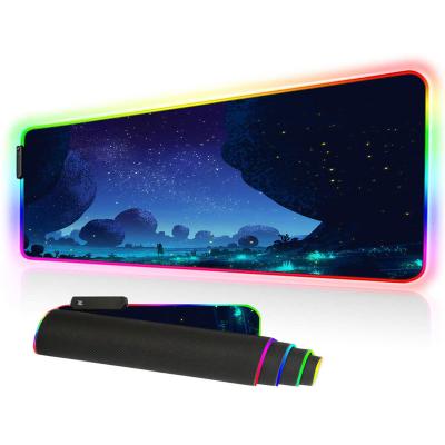 China 100% High Quality Starry Skies Eco-friendly Custom Design Game Wired Playmat Great Durable Led RGB Mouse Pad for sale