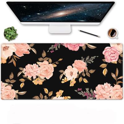 China Custom Print Design Large Stocked Office Mat With Natural Rubber Mouse Extended Soft Pad for sale