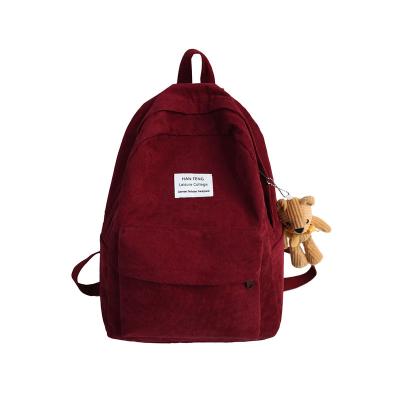 China Solid Color Waterproof High Quality Simple Design Bag Canvas Fashion Backpack Large Capacity Japanese Backpack for sale