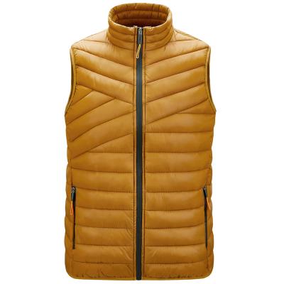 China New Sustainable Utility Designed Lightweight And Warm Mens Outdoor Winter Down Solid Color Vest With Hood for sale