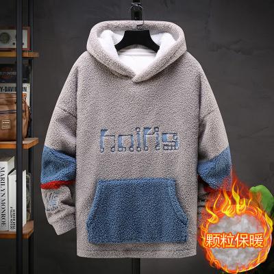 China Fashion Anti-Wrinkle Custom Hoodie Kangaroo Pocket Oversized Faux Fur Sherpa Fur Color Block Soft White Sherpa Shear Hoodies For Boys for sale