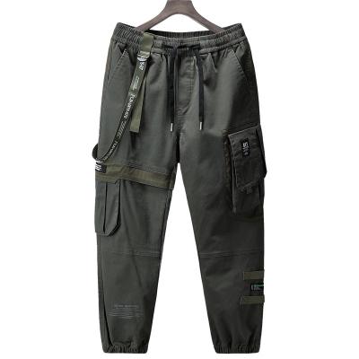 China Heavy Work Army Green Trousers Anti-Wrinkle Cloth Mens Cotton Outdoor Cargo Joggers Pants With Side Pockets Mens Cargo Pants for sale