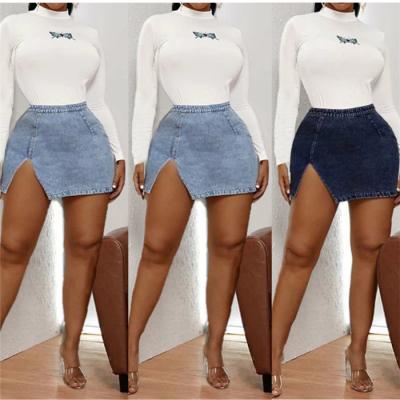 China 2021 Fashion Breathable Streetwear Short Skirt Split Mini Bodycon Skirts Street Wear for sale