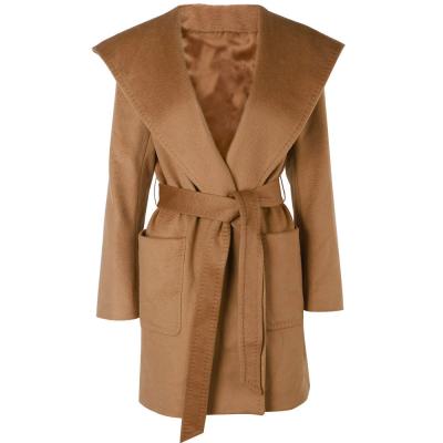 China 2021 New Winter Oversized Ladies Hooded Wool Coat Long Breathable Wool Coat With Belt for sale