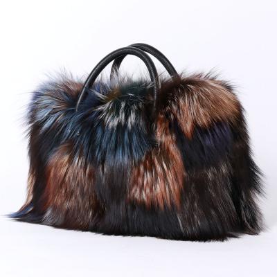 China Vintage High Quality Real Fox Fur Bags Vintage Shoulder Bag Women Ladies for sale