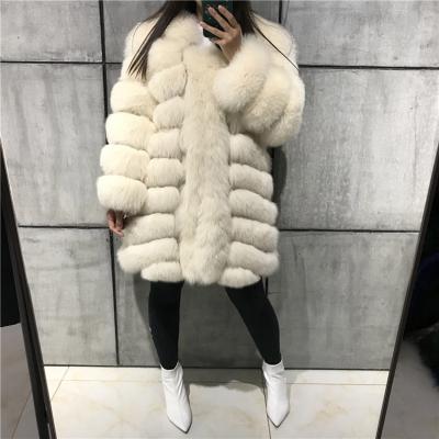 China Women's Natural Fox Fur Coat Full Skin Real Fox Ladies Thick High Quality Anti-Shrink Fur Coat for sale