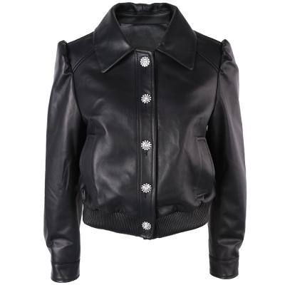 China Breathable Ladies Single Breasted Leather Jacket 2021 New Women's Real Leather Jacket for sale