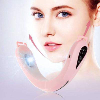 China Face Lift EMS Home Use Beauty Face Care Set Face Lift Band Slimming Facial Line Face Massager Vibration V Belt for sale