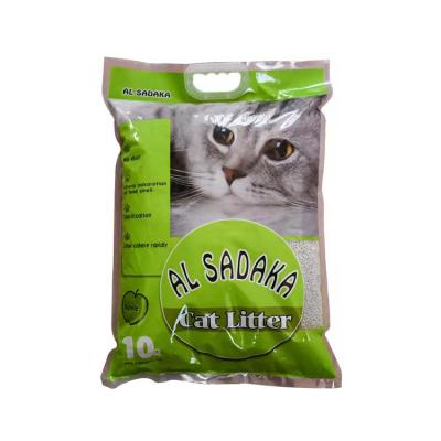 China Sale Sustainable Pet Cats Clean Sand 10Kg Clumping Strip Shape Granule Bentonite Cat Litter for sale