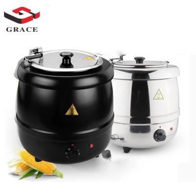 China Wholesale Stainless Steel Electric Soup Buffet Restaurant Kitchen Equipment Supplier Kettle Warmer Soup Easily Cleaned Heating Display for sale