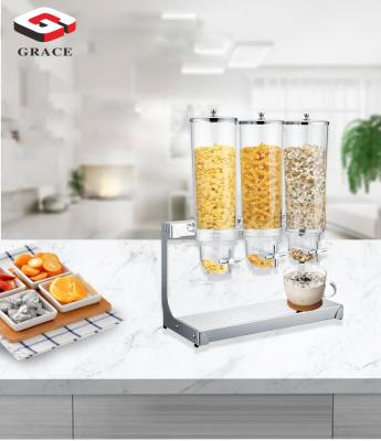 China Shake wholesale stainless steel cereal dispenser for buffet double cereal dispenser for sale for sale