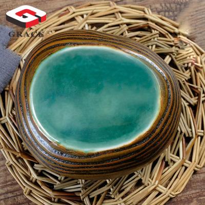 China Sustainable High Quality Restaurant Ceramic Dishes Lime Green Color Ceramic Dishes Sets Tableware for sale