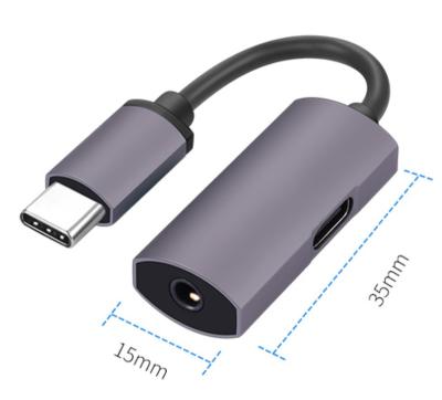 China Phone Alloy USB C Aluminum Audio Adapter With 3.5mm Plug And Palladium Filling for sale