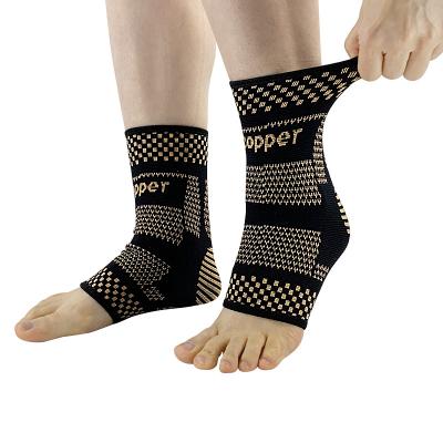 China Ankle Brace Pad Knitted Jacquard Ankle Sleeve With Copper Fiber for sale