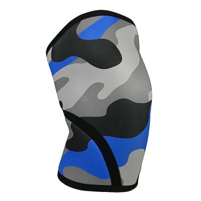 China Breathable Gym Compression Knee Sleeve 7mm Camouflage Neoprene Weightlifting Knee Brace for sale