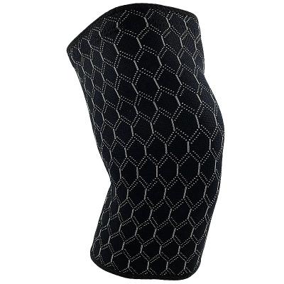 China Breathable Sports Climbing Jacquard Knitted Knee Sleeve Knee Support With Silicone Strips for sale