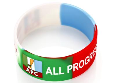 China Africa Very Hot 205mm APC Color Filled Colorful Custom Silicone Rubber Wristbands for sale