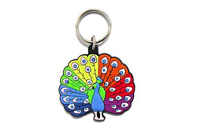 China Cute Souvenir PVC Rubber Keychain Pantone Color Chart Injection Molding Process for sale