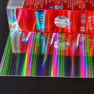 China Biodegradable Glossy Multi Pattern Holographic Paper For Tobacco Box for sale