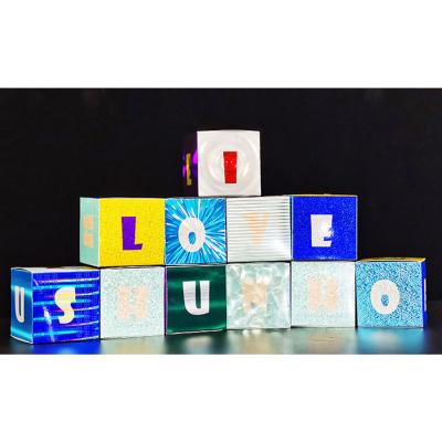 China Celebration Supplies Biodegradable Letter Shaped Gift Box And Alphabet Box Metallic Paper for sale