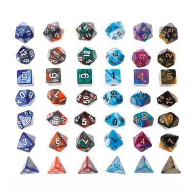 China Acrylic Polyhedral Dice Sets for D&D DND RPG MTG Dungeon and Dragons Table Panel Roll Playing Games D4 D6 D8 D10 D12 D20 for sale