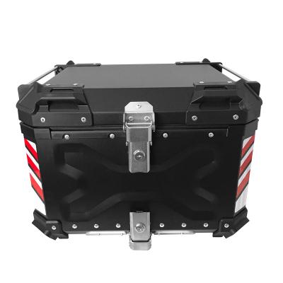 China 55L Motorcycle Waterproof Good Quality Aluminum Top Box Case Motorcycle Metal Tail Top Box for sale