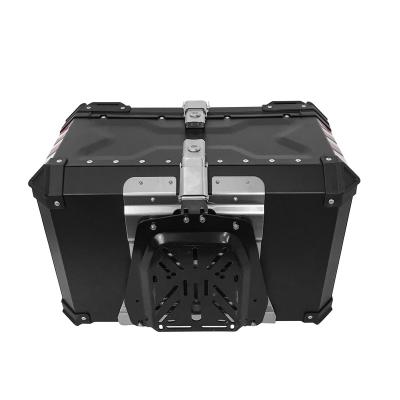 China 65L Motorcycle Waterproof Good Quality Aluminum Top Box Case Motorcycle Metal Tail Top Box for sale