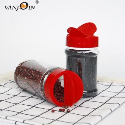 China Food Packaging Red Cap Spice Jars Bottles Storing Spice Herbs And Powders Containers for sale