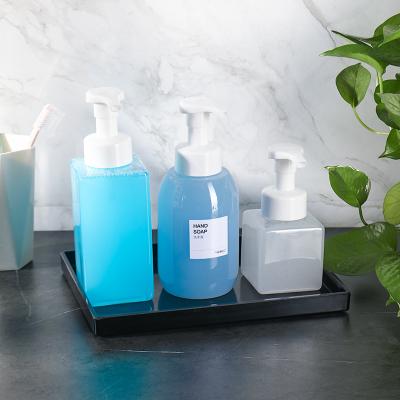 China Empty Square 250ml 500ml Hand Wash Face Care /hair/body Lotion Plastic Foam Detergent Dispenser Soap Pump Bottle for sale