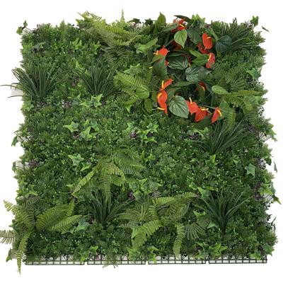 China Plant Eco-friendly Anti-UV Plastic Artificial Wall Vertical Grass Wall System For Decoration for sale