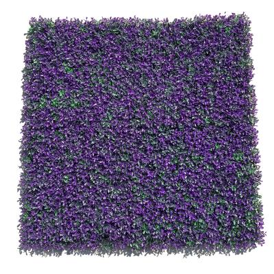 China New PE Purple Artificial Plant Wall Colorful Artificial Grass Board Greenery Boxwood Panels for sale