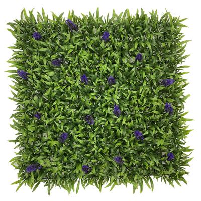 China Hot Sale Lavender Eco-friendly Artificial Plant Panel Vertical Grass Wall For Garden Decor for sale