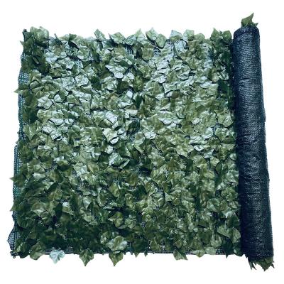 China 2021 New Style Eco-friendly Artificial Fence Mesh Leaves Backing Green Leaf Fence For Garden Decor for sale