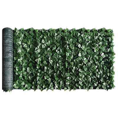 China Eco - Friendly Artificial Leaves Fence With Mesh Backing Decorative Fence Artificial Plant Leaf Roll for sale