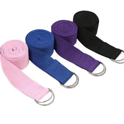 China Yuanyi Yoga Fitness Adjustable Elastic Cotton Pilates Stretch Band Organic Yoga Strap for sale