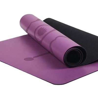 China Yuanyi Non-slip Hot Professional Custom Printed Non Slip Absorption Leather Exercise Mat PU Natural Rubber Yoga Mat Eco-Friendly for sale