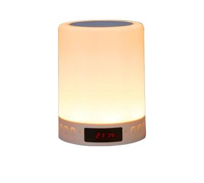 China Mini Wireless Smart Lamp Touch Wireless Smart Lamp Multifunctional Changing Night Color Alarm Clock Portable Speaker for sale